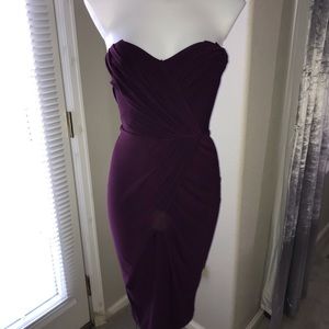 Berry Bandeau Midi Dress